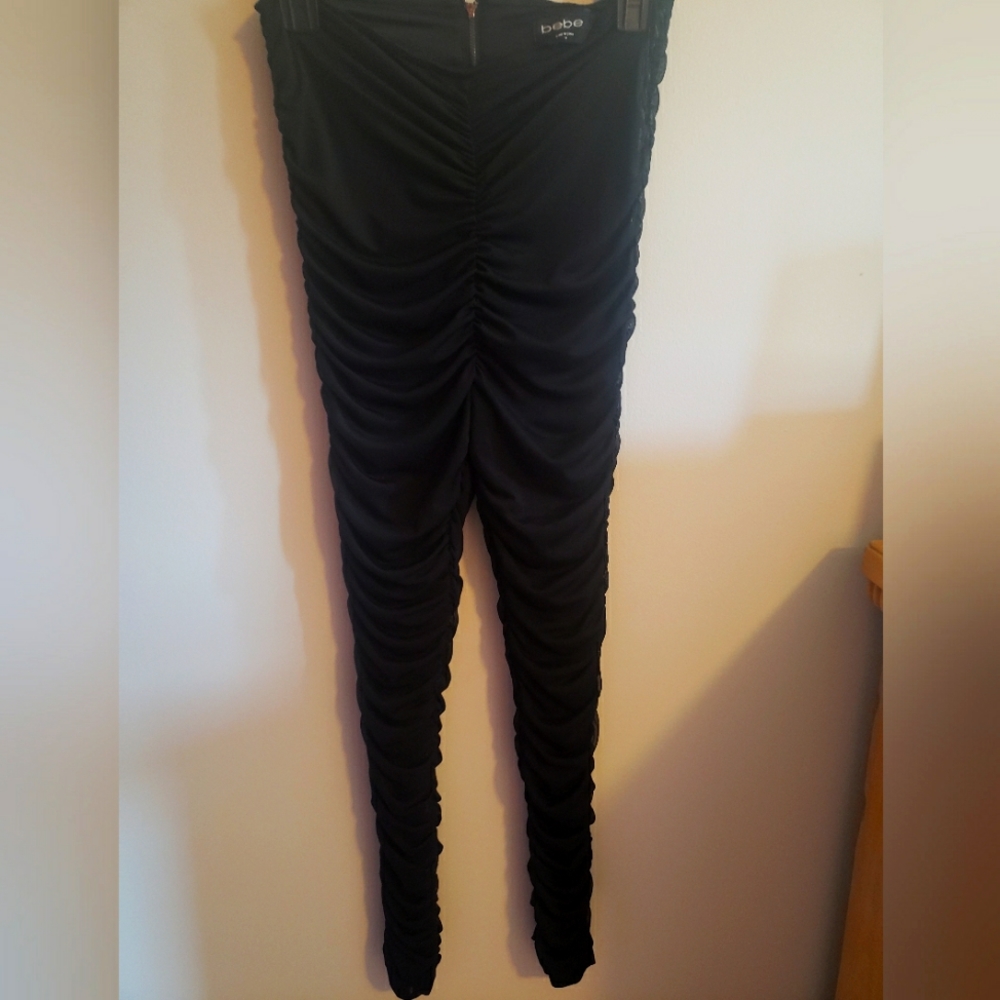 Bebe Ruched Leggings Black M